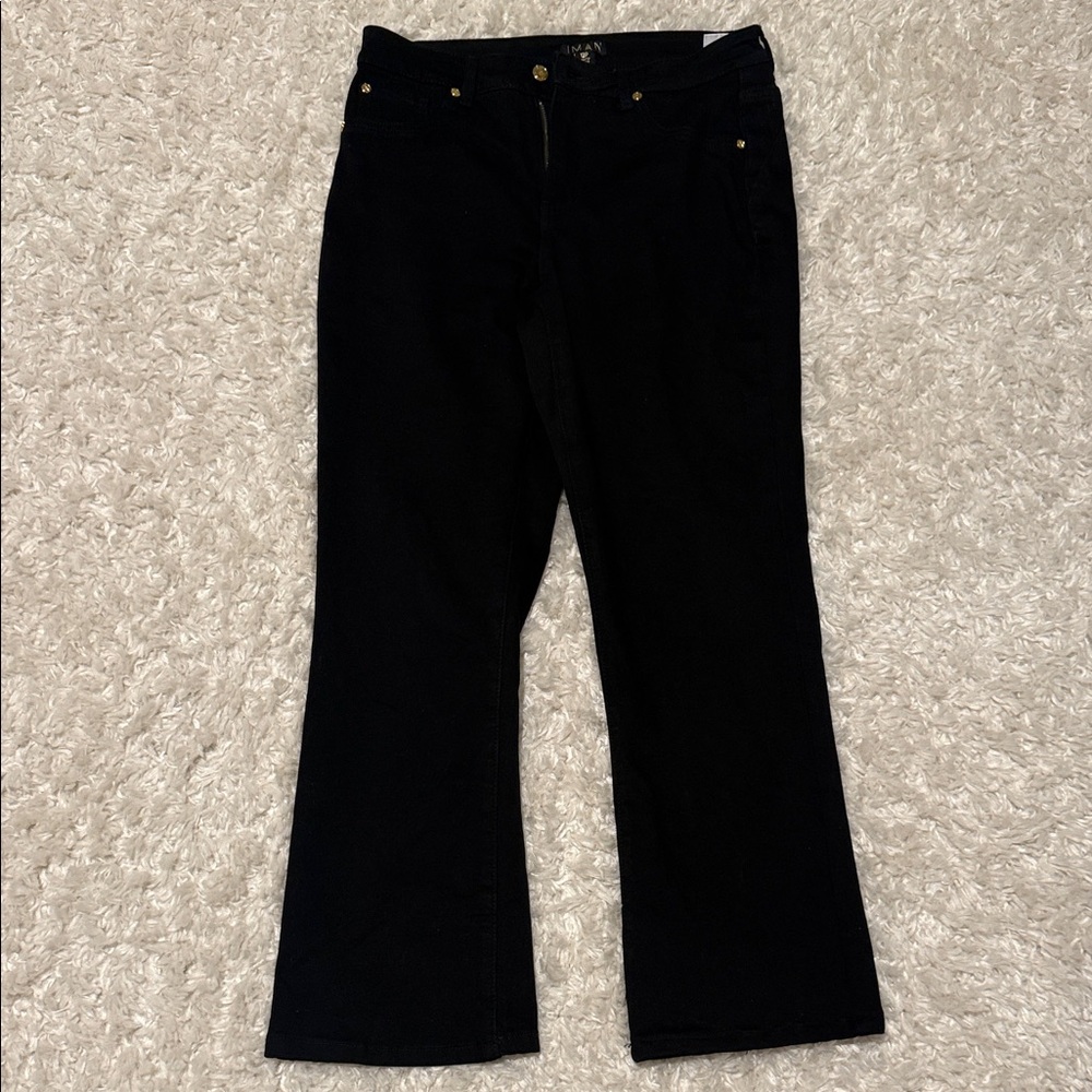 IMAN Women’s Black Straight-Leg Pants